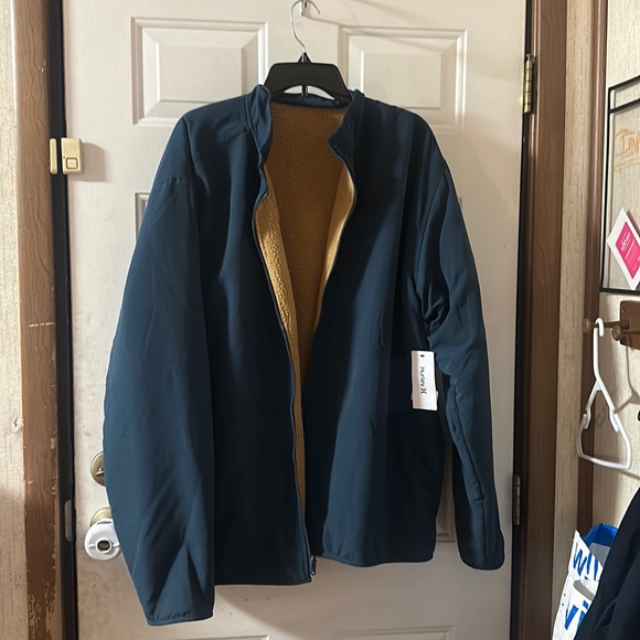 HURLEY BOULDER REVERSIBLE BURRRITO ZIP JACKET: BLUE/BROWN: NWT: SIZE XXL - Picture 2 of 5